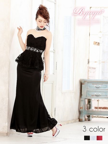 【おすすめキャバ嬢ドレス】エレガントさがある黒のロングドレス
