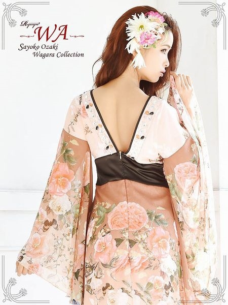 キャバクラのお花見イベント(4月)は桜色の和柄ドレスで勝負