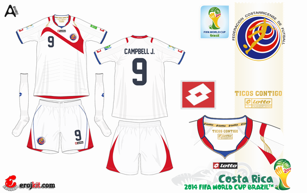 【2014年W杯】コスタリカ代表：2ndユニフォーム